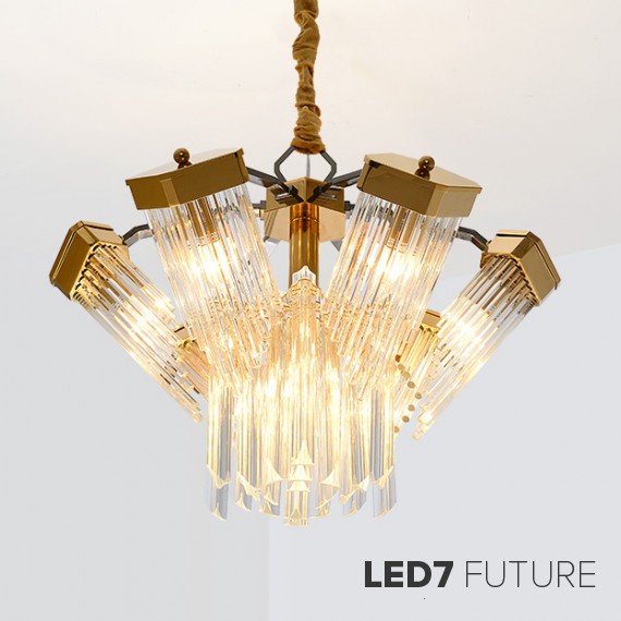 Loft Industry Modern - Robo2 Glass Chandelier